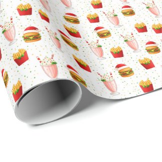 Cadeau Papier d'emballage de fast-food de Noël – Nourritu