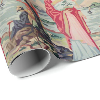 Cadeau Papier d'emballage de femme asiatique du cru PBN