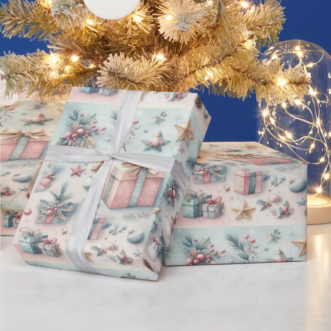 Cadeau Papier d'emballage de fête joyeux (Vacances)