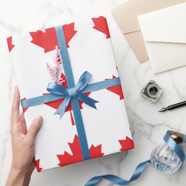 Cadeau Papier d'emballage de feuille d'érable canadien -  (Cadeaux)