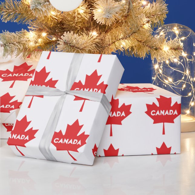 Cadeau Papier d'emballage de feuille d'érable canadien -  (Vacances)