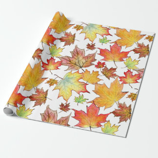 Cadeau Papier d'emballage de feuille d'érable d'automne