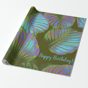 Cadeau Papier d'emballage de feuille tropical
