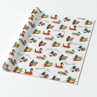 Cadeau Papier d'emballage de fin d'études Canards en casq