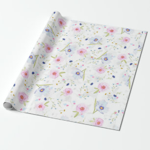 Cadeau papier d'emballage de fleurs de printemps