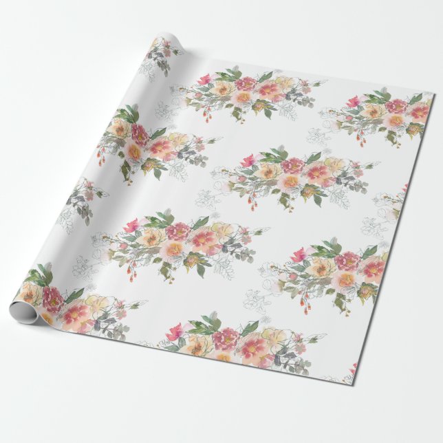 Cadeau Papier d'emballage de fleurs fraîches (Déroulé)