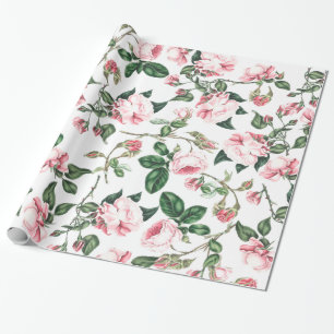 Cadeau Papier d'emballage de fleurs roses