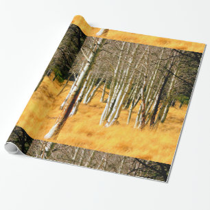 Cadeau papier d'emballage de forêt de tremble