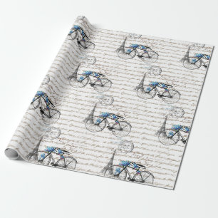Cadeau Papier d'emballage de Forgetmenot de bicyclette de