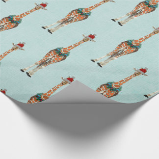 Cadeau Papier d'emballage de GIRAFE DE FÊTE