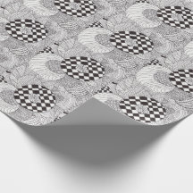 Papier d'emballage de griffonnage abstrait noir et