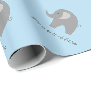 Cadeau Papier d'emballage de gris bleu de baby shower