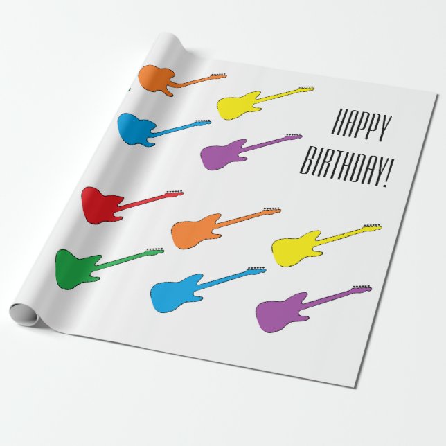 Cadeau Papier d'emballage de "guitares" (Déroulé)