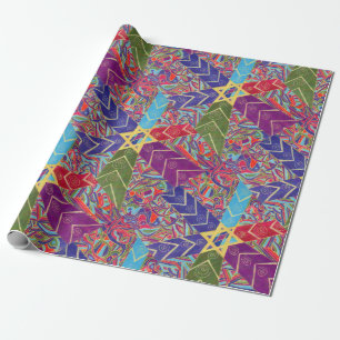Cadeau Papier d'emballage de Hanoukka de dahlia de port