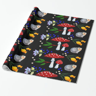 Cadeau Papier d'emballage de hérissons de jardin de nuit