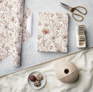 Cadeau Papier d'emballage de jardin floral botanique vint