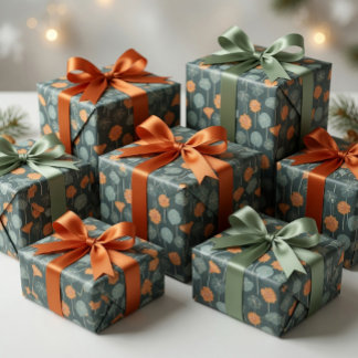 Cadeau Papier d'emballage de jardin floral capucine dessi
