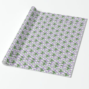 Cadeau Papier d'emballage de jolies violettes à