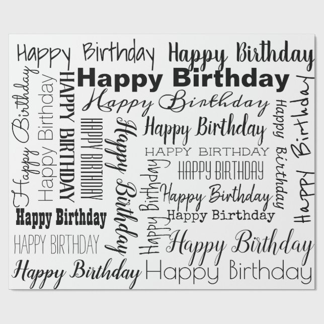 Cadeau Papier d'emballage de joyeux anniversaire (Plat)