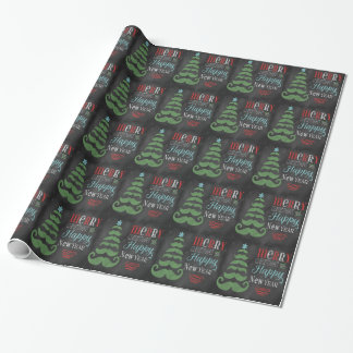Cadeau Papier d'emballage de Joyeux de moustache Noël de