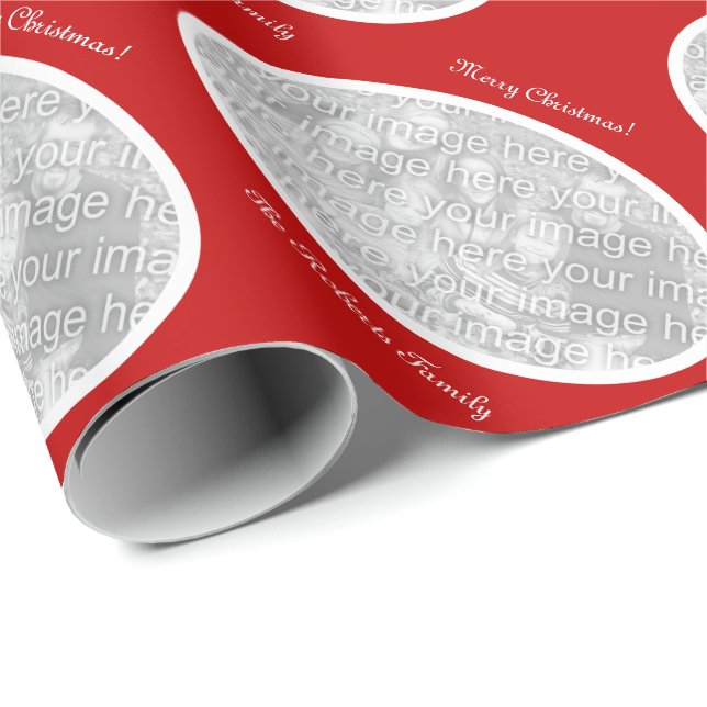 Cadeau Papier d'emballage de Joyeux Noël avec la photo (Coin rond)