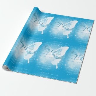 Cadeau Papier d'emballage de Joyeux Noël de papillon