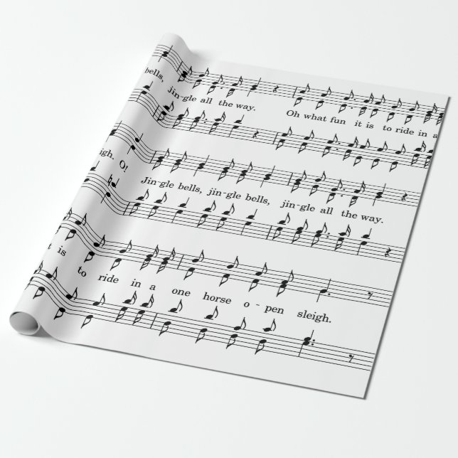 Cadeau papier d'emballage de la feuille de musique jingle (Déroulé)