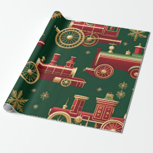 Cadeau papier d'emballage de la locomotive steampunk de n