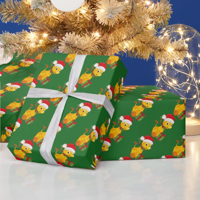 Cadeau Papier d'emballage de la première Giraffe de Noël  (Vacances)