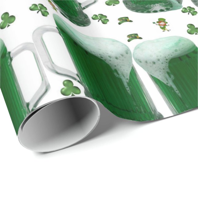 Cadeau Papier d'emballage de la Saint-Patrick (Coin rond)