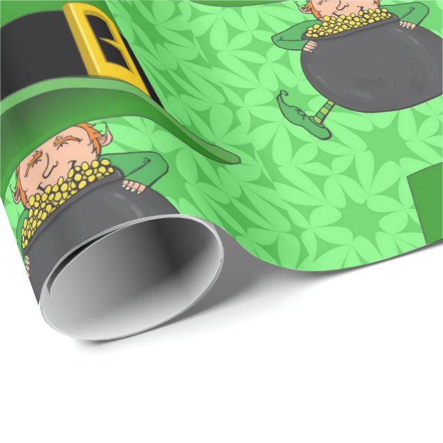 Cadeau Papier d'emballage de la Saint-Patrick (Coin rond)