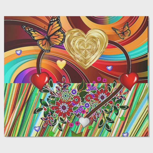 Cadeau Papier d'emballage de la Saint-Valentin (Plat)