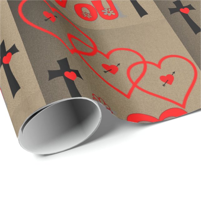 Cadeau Papier d'emballage de la Saint-Valentin (Coin rond)