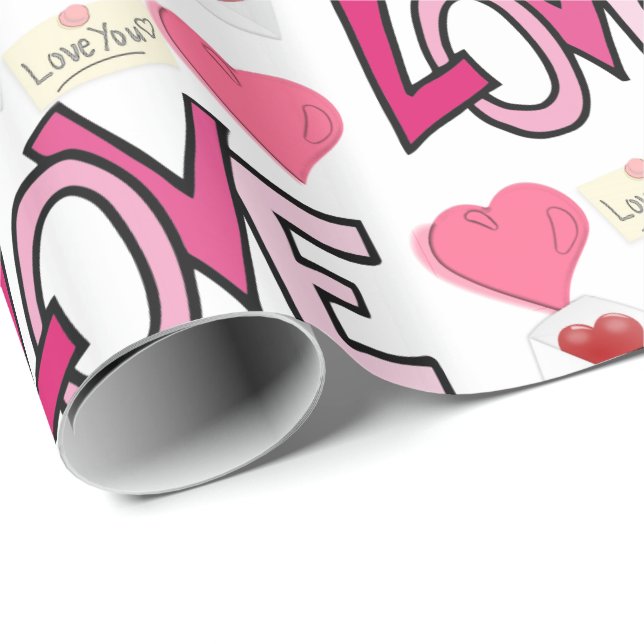 Cadeau Papier d'emballage de la Saint-Valentin (Coin rond)