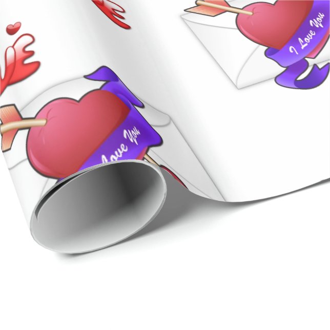 Cadeau Papier d'emballage de la Saint-Valentin (Coin rond)