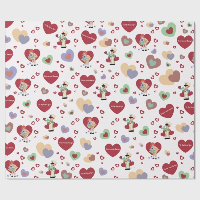 Cadeau Papier d'emballage de la Saint-Valentin (Plat)