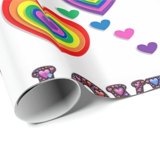 Cadeau Papier d'emballage de la Saint-Valentin (Coin rond)