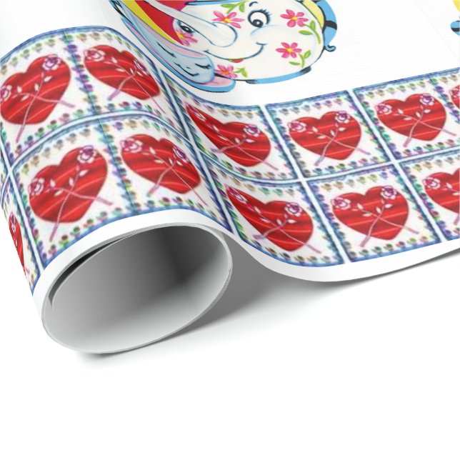 Cadeau Papier d'emballage de la Saint-Valentin (Coin rond)