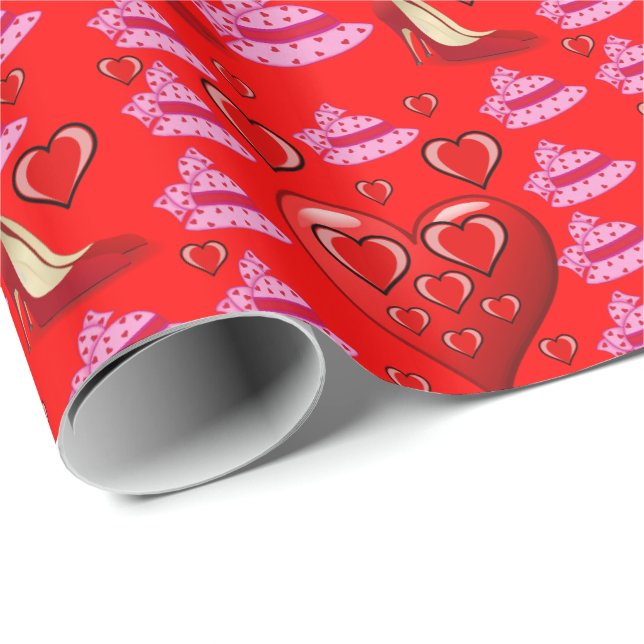 Cadeau Papier d'emballage de la Saint-Valentin (Coin rond)