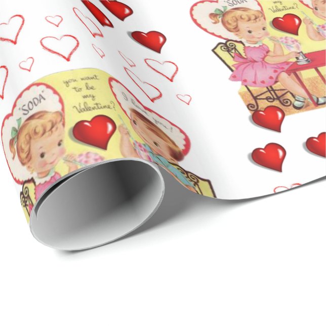 Cadeau Papier d'emballage de la Saint-Valentin (Coin rond)