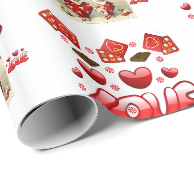 Cadeau Papier d'emballage de la Saint-Valentin (Coin rond)