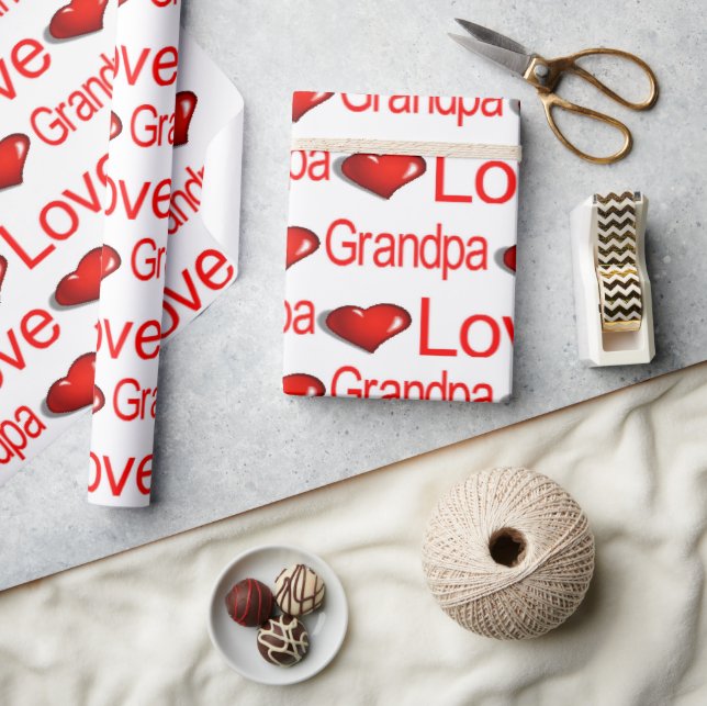 Cadeau Papier d'emballage de la Saint-Valentin Amour Papi (Artisanat)