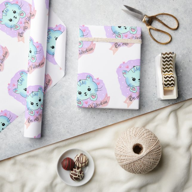 Cadeau Papier d'emballage de la Saint-Valentin Chat Chato (Artisanat)