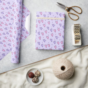 Cadeau Papier d'emballage de la Saint-Valentin Cœurs rose