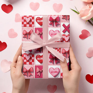 Cadeau Papier d'emballage de la Saint-Valentin Éléments r