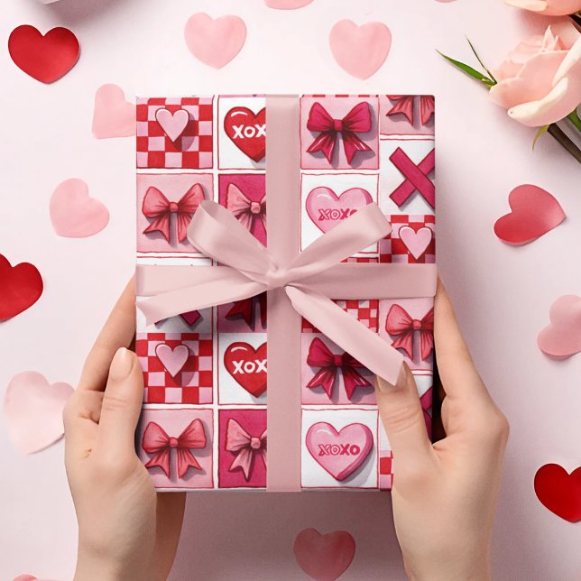 Cadeau Papier d'emballage de la Saint-Valentin Éléments r (Créateur téléchargé)