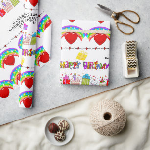 Cadeau Papier d'emballage de la Saint-Valentin Joyeux Ann