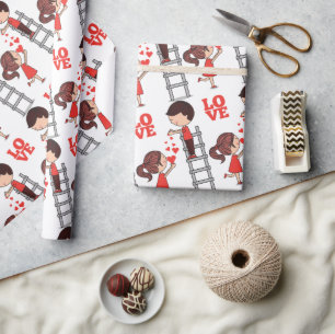 Cadeau Papier d'emballage de la Saint-Valentin Love Ladde