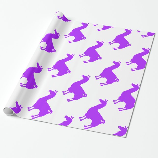 Cadeau Papier d'emballage de lama pourpre (Déroulé)