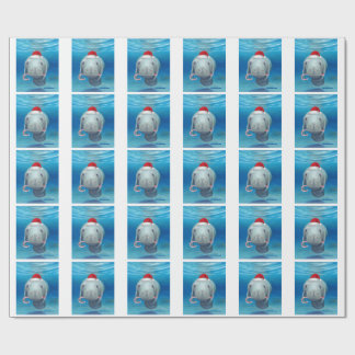 Cadeau Papier d'emballage de lamantin de Noël